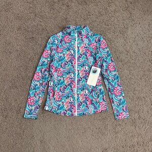 Gottex Floral Zip Up Jacket XS Tennis Golf Womens